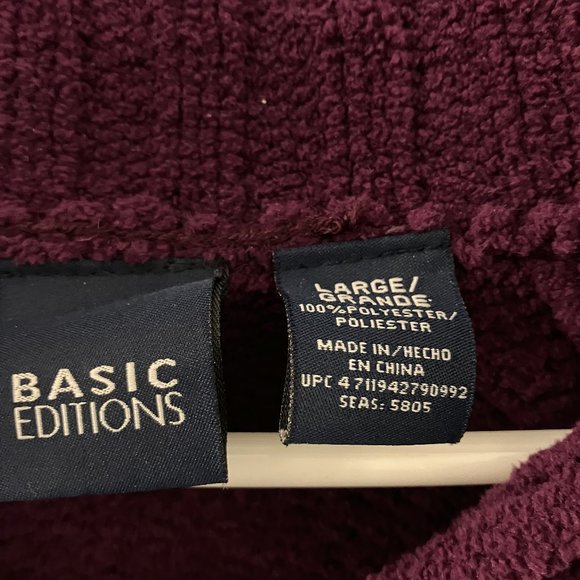 Basic Editions Purple Sweater - Large - Picture 2 of 4